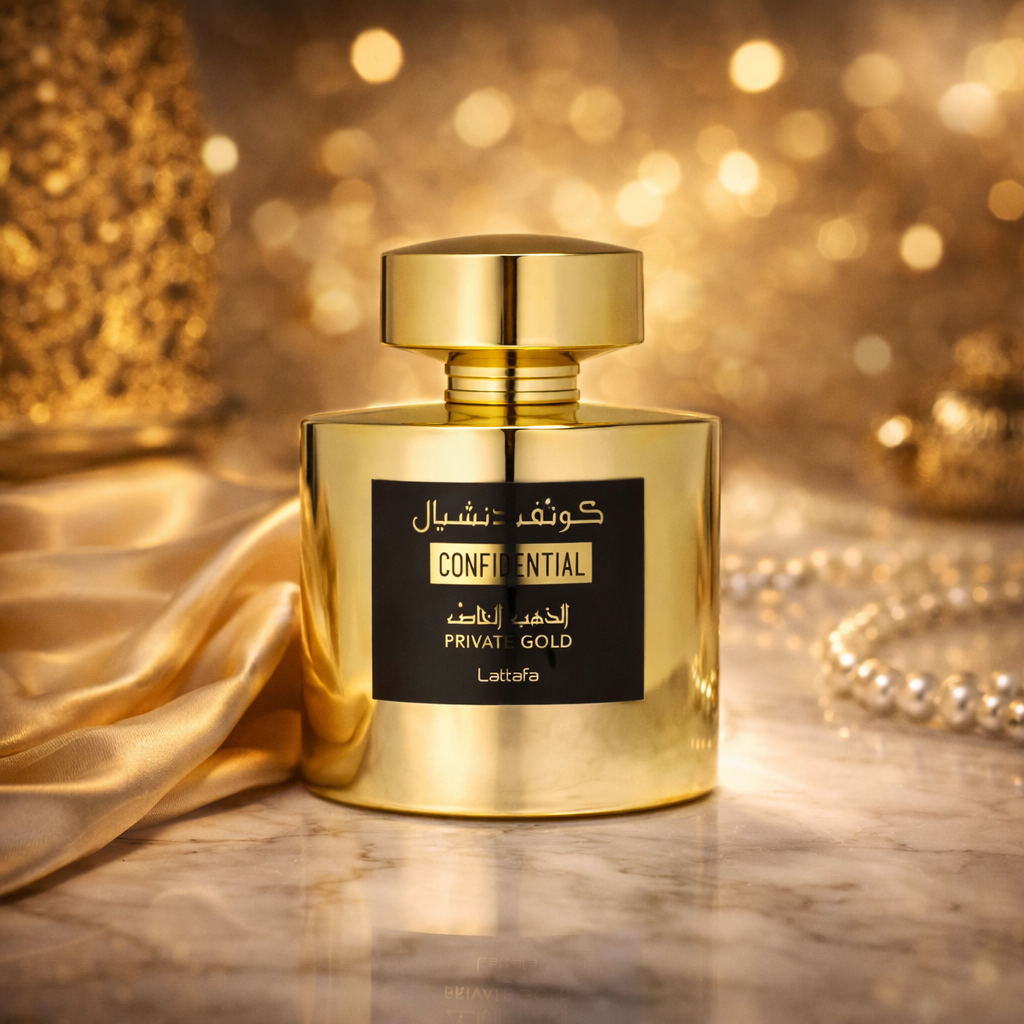 CONFIDENTIAL PRIVATE GOLD – Lattafa Perfumes Eau de Parfum Unisexe – 100 ml